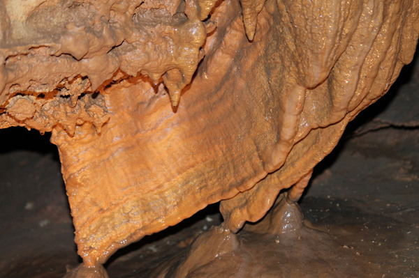 cave drapery formation or cave bacon