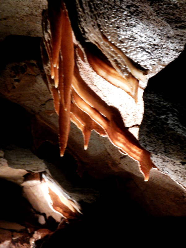 cave drapery formation or cave bacon